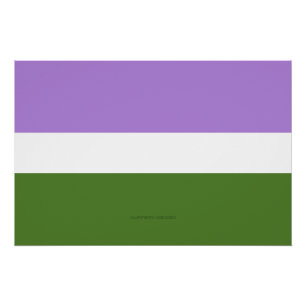 SlipperyJoe's genderqueere Pride-Flagge Lavendelbl Poster