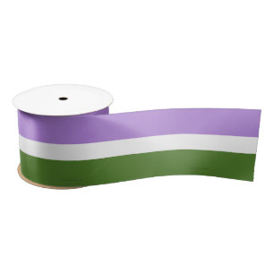 SlipperyJoe's genderqueere Pride-Flagge Lavendelbl Satinband