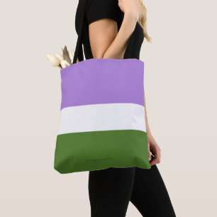 SlipperyJoe's genderqueere Pride-Flagge Lavendelbl Tasche