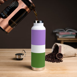 SlipperyJoe's genderqueere Pride-Flagge Lavendelbl Trinkflasche