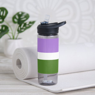 SlipperyJoe's genderqueere Pride-Flagge Lavendelbl Trinkflasche