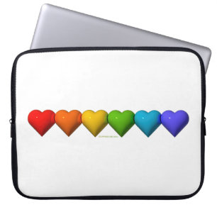 SlipperyJoe's glänzende 3D-Herzformen-Glyphen erze Laptopschutzhülle