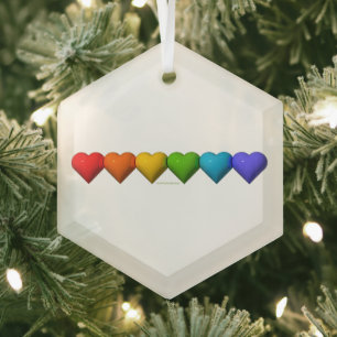 SlipperyJoe's glänzende 3D-Herzformen-Glyphen erze Ornament Aus Glas
