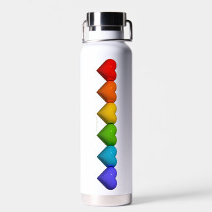 SlipperyJoe's glänzende 3D-Herzformen-Glyphen erze Trinkflasche
