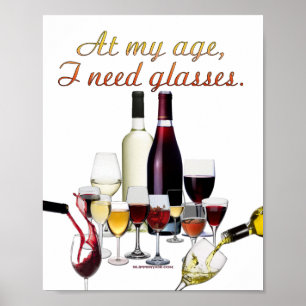 SlipperyJoe's Glasses fermented grapes wine pourin Poster