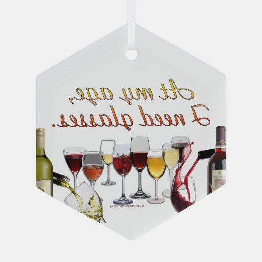 SlipperyJoe's Glasses fermentierte Trauben Weinpou Ornament Aus Glas (Rückseite)