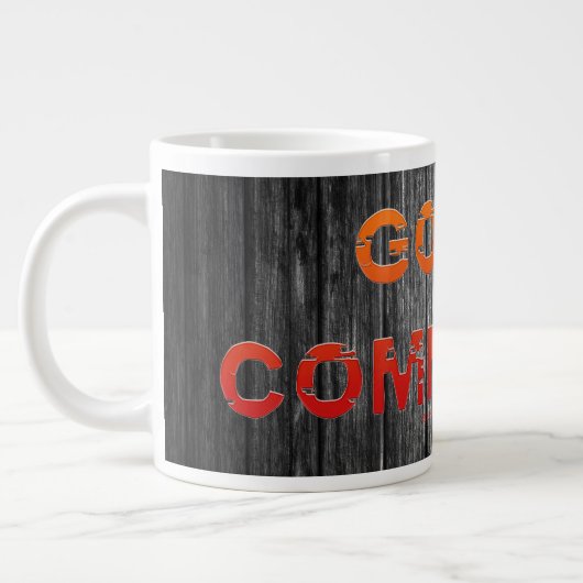 SlipperyJoe's Going Commando fett roter orangefarb Jumbo-Tasse (Links)
