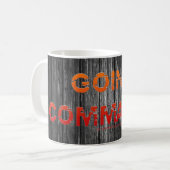 SlipperyJoe's Going Commando fett roter orangefarb Kaffeetasse (Vorderseite Links)