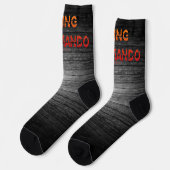 SlipperyJoe's Going Commando fett roter orangefarb Socken (Linkes Detail)