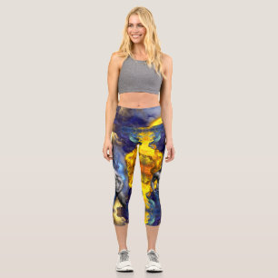 SlipperyJoe's Graustufen-Männerkörperphysik schrei Capri Leggings