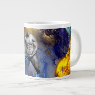 SlipperyJoe's Graustufen-Männerkörperphysik schrei Jumbo-Tasse