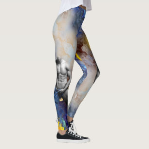 SlipperyJoe's Graustufen-Männerkörperphysik schrei Leggings