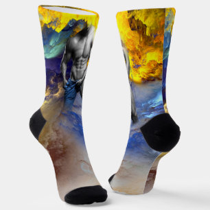SlipperyJoe's Graustufen-Männerkörperphysik schrei Socken