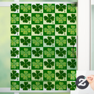 SlipperyJoe's grüne vierblättrige Klee Saint Patri Fensteraufkleber