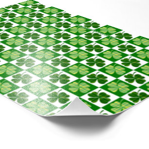 SlipperyJoe's grüne vierblättrige Klee Saint Patri Fotodruck