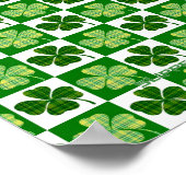 SlipperyJoe's grüne vierblättrige Klee Saint Patri Poster (Ecke)