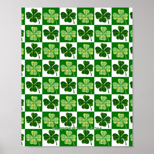 SlipperyJoe's grüne vierblättrige Klee Saint Patri Poster (Vorne)