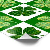 SlipperyJoe's grüne vierblättrige Klee Saint Patri Poster (Ecke)