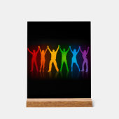 SlipperyJoe's Gruppenmitglieder, die Hände bilden Acrylschild (Vorderseite)