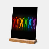 SlipperyJoe's Gruppenmitglieder, die Hände bilden Acrylschild (Winkel)