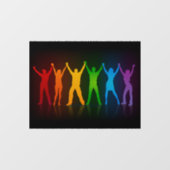 SlipperyJoe's Gruppenmitglieder, die Hände bilden Fensteraufkleber (Blatt)