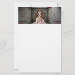 SlipperyJoe's gruselige Puppe blass Gesicht grusel Briefpapier