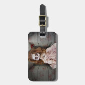 SlipperyJoe's gruselige Puppe blass Gesicht grusel Gepäckanhänger (Vorderseite vertikal)