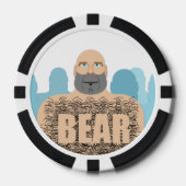 SlipperyJoe's haariger Körper Bär Körper Mann unsh Pokerchips (Vorderseite)