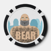 SlipperyJoe's haariger Körper Bär Körper Mann unsh Pokerchips (Rückseite)