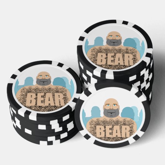 SlipperyJoe's haariger Körper Bär Körper Mann unsh Pokerchips (Stapel)