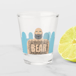 SlipperyJoe's haariger Körper Bär Körper Mann unsh Schnapsglas