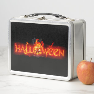 SlipperyJoe's Halloween massive feuersprühende Bes Metall Brotdose