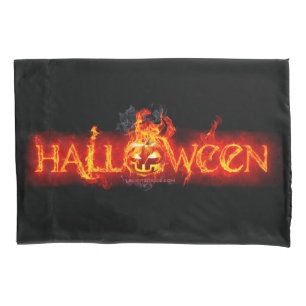 SlipperyJoe's Halloween massive feurige Beschriftu Kissenbezug