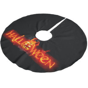 SlipperyJoe's Halloween massive feurige Beschriftu Polyester Weihnachtsbaumdecke