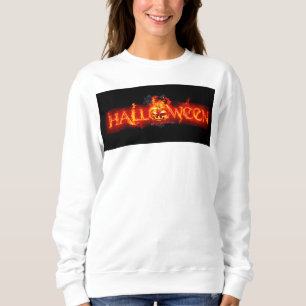 SlipperyJoe's Halloween massive feurige Beschriftu Sweatshirt