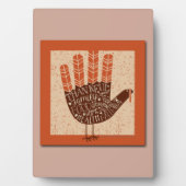 SlipperyJoe's Hand Worte dankbar Familie Freunde v Fotoplatte (Vorderseite)