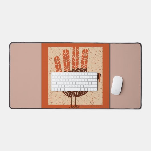 SlipperyJoe's Hand Worte dankbar Familie Freunde v Schreibtischunterlage (Tastatur & Maus)