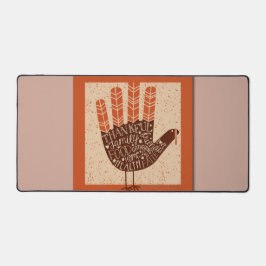 SlipperyJoe's Hand Worte dankbar Familie Freunde v Schreibtischunterlage