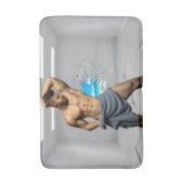 SlipperyJoe's Handtuch gebrochen, weiße Ziegelwand Badematte (Vorderseite Vertikal)