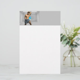 SlipperyJoe's Handtuch gebrochen, weiße Ziegelwand Briefpapier