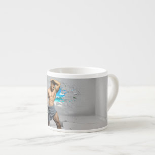SlipperyJoe's Handtuch gebrochen, weiße Ziegelwand Espressotasse