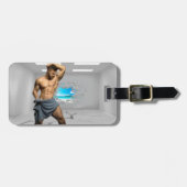 SlipperyJoe's Handtuch gebrochen, weiße Ziegelwand Gepäckanhänger (Vorderseite horizontal)