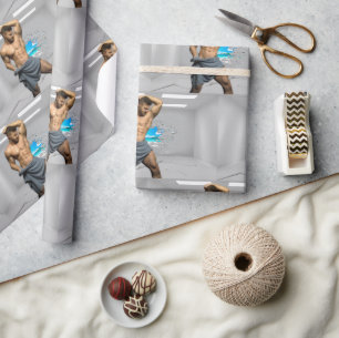 SlipperyJoe's Handtuch gebrochen, weiße Ziegelwand Geschenkpapier