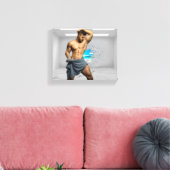 SlipperyJoe's Handtuch gebrochen, weiße Ziegelwand Leinwanddruck (Insitu (Wohnzimmer))