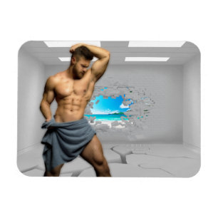 SlipperyJoe's Handtuch gebrochen, weiße Ziegelwand Magnet