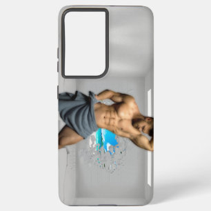 SlipperyJoe's Handtuch gebrochen, weiße Ziegelwand Samsung Galaxy Hülle