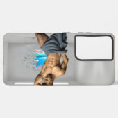 SlipperyJoe's Handtuch gebrochen, weiße Ziegelwand Samsung Galaxy Hülle (Linke Seite)