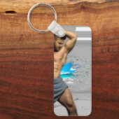 SlipperyJoe's Handtuch gebrochen, weiße Ziegelwand Schlüsselanhänger (Vorderseite)