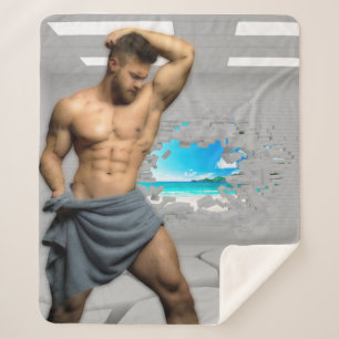 SlipperyJoe's Handtuch gebrochen, weiße Ziegelwand Sherpadecke