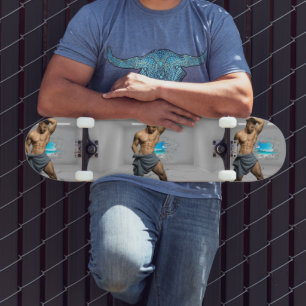 SlipperyJoe's Handtuch gebrochen, weiße Ziegelwand Skateboard